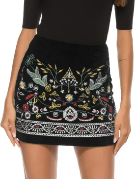 AK Women's High Waist Embroidered Mini Skirt Boho Floral above Knee Pencil Skirt