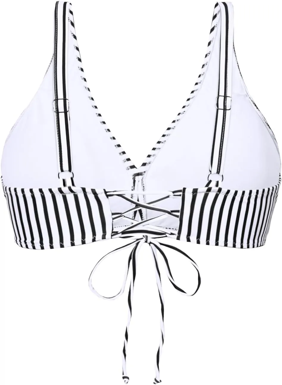 Aqua Eve Women Full Coverage Bikini Top No Bottom Push up Swimsuits Top Sport Bra Bathing Suits Tops