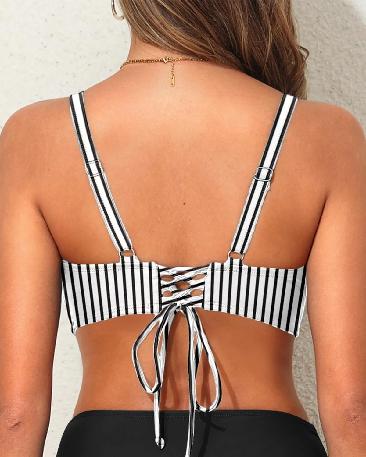 Aqua Eve Women Full Coverage Bikini Top No Bottom Push up Swimsuits Top Sport Bra Bathing Suits Tops