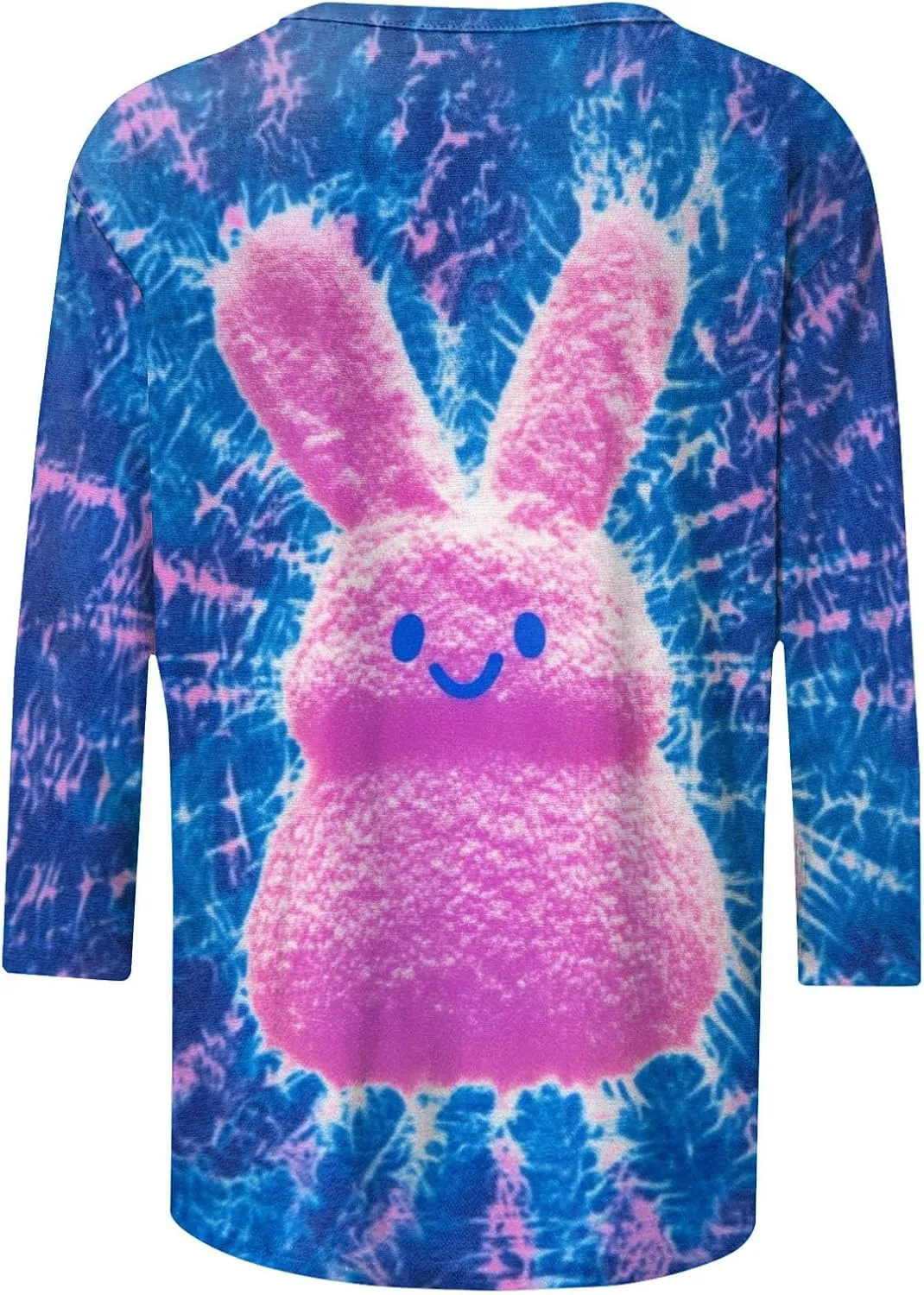 Funny Bunny Shirts for Women Happy Easter Casual 3/4 Sleeve Tshirts Summer Loose Casual Tops Blouse Fashion 2025
