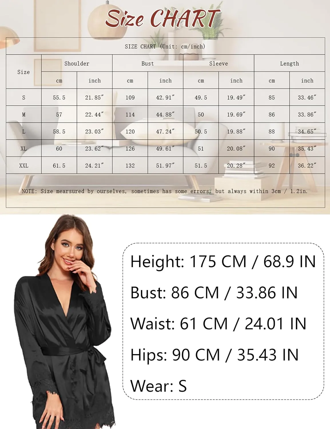 GAESHOW Satin Robe for Women Short Silky Robes with Lace Trim Wedding Party Bride Bridesmaid Bathrobes