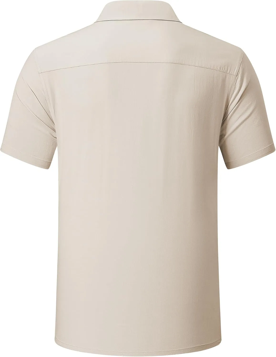 JMIERR Mens Linen Shirts Casual Short Sleeve Button Down Shirts Wrinkle Free Vacation Beach Summer Tops