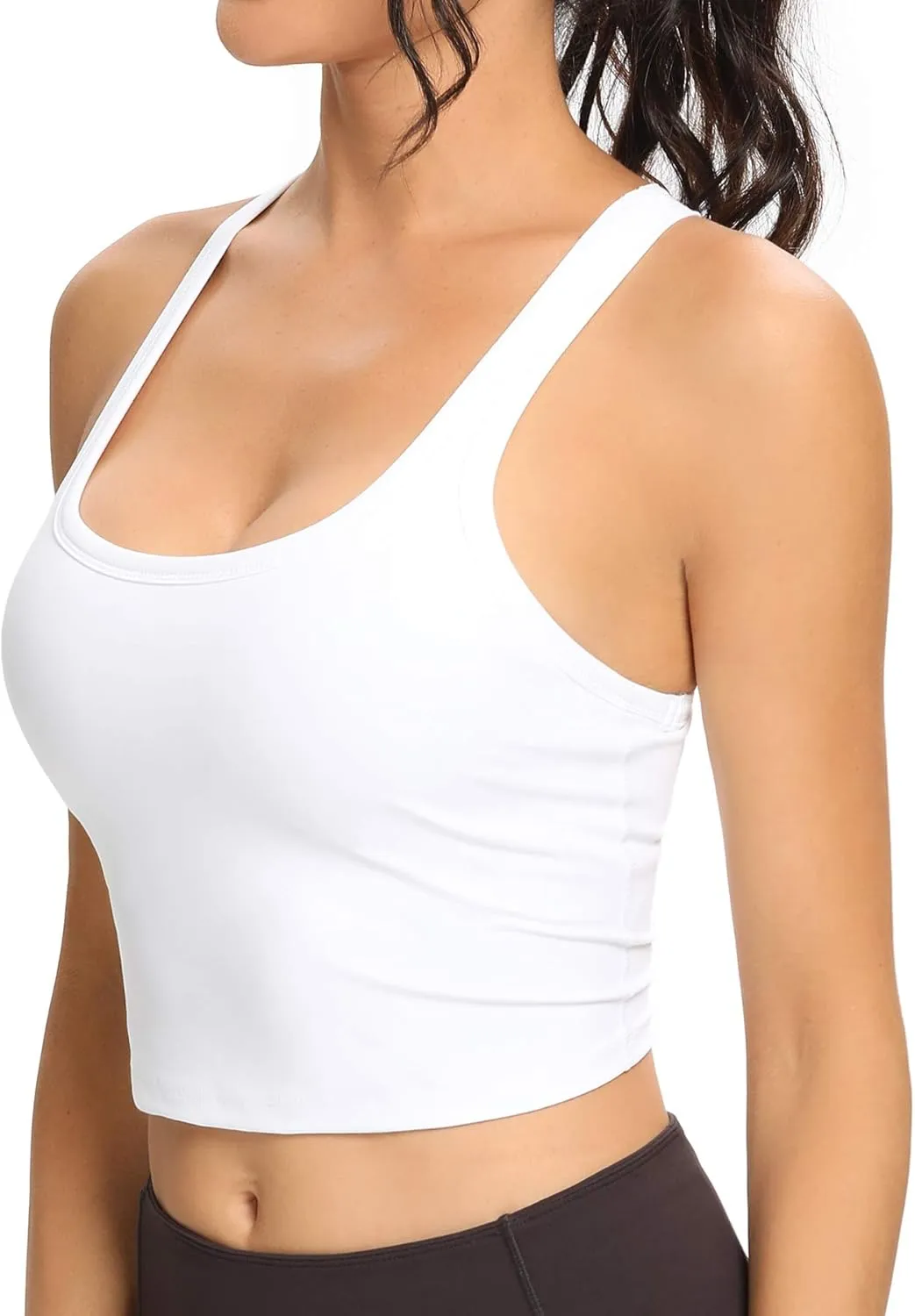 Lemedy Women Racerback Sports Bra Removable Padded Workout Yoga Crop Tank Top