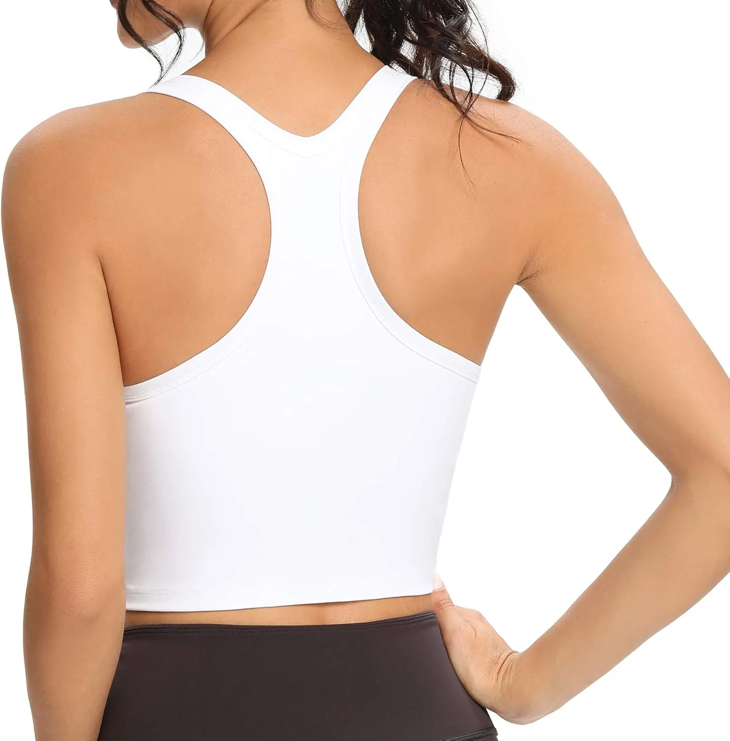 Lemedy Women Racerback Sports Bra Removable Padded Workout Yoga Crop Tank Top