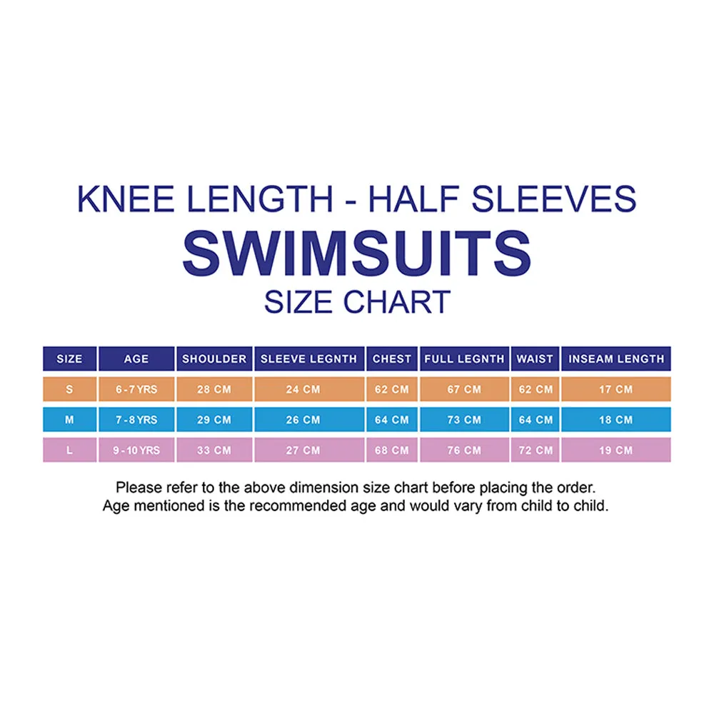 Little Surprise Box Colorblock Black & Light Blue 2.5mm Neoprene Knee Length Kids Swimsuit, Half Sleeves Swimwear