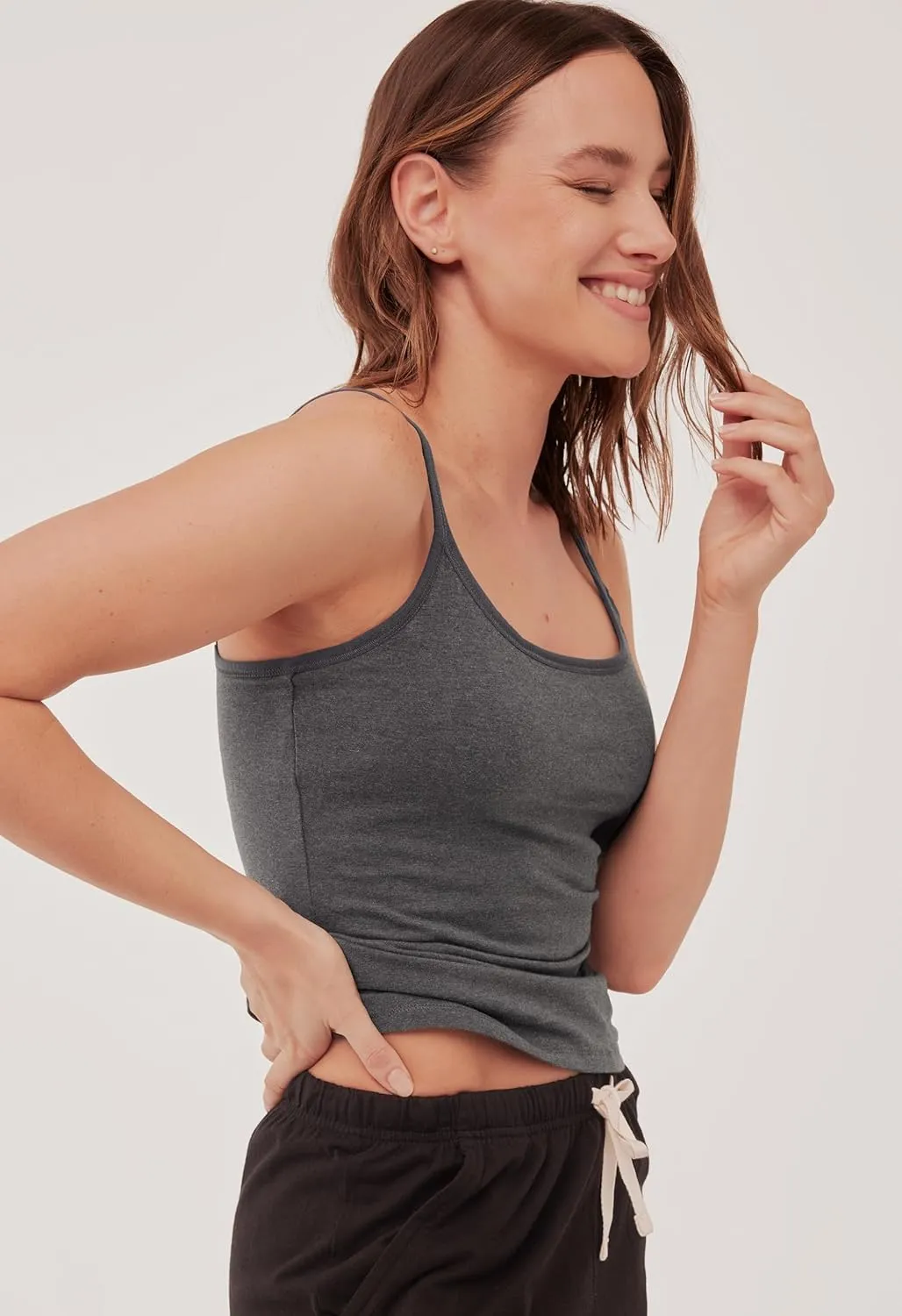 Pact Women's Cotton Camisole Tank Top with Built-in Shelf Bra
