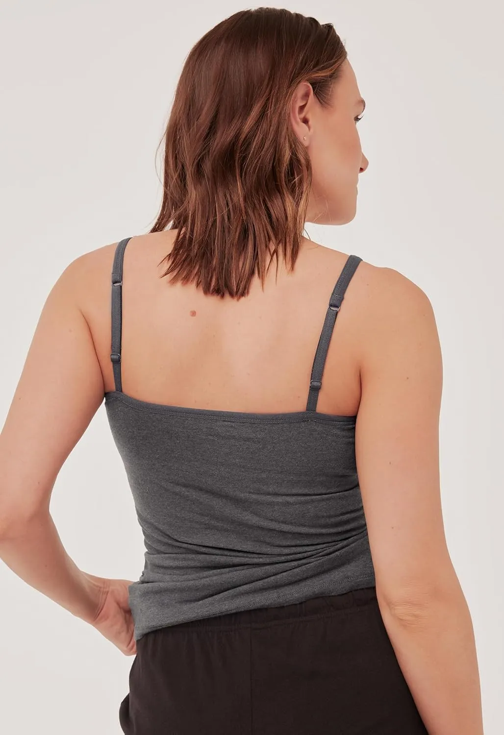 Pact Women's Cotton Camisole Tank Top with Built-in Shelf Bra