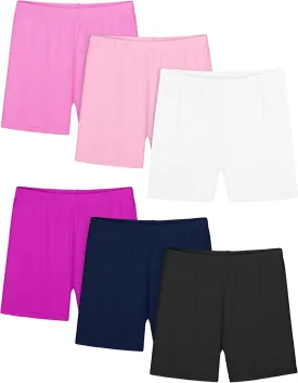 Resinta 6 Pack Girls Bike Shorts Under Dress Dance Cartwheel Shorts for Toddler Kids Summer Clothes Multicolor