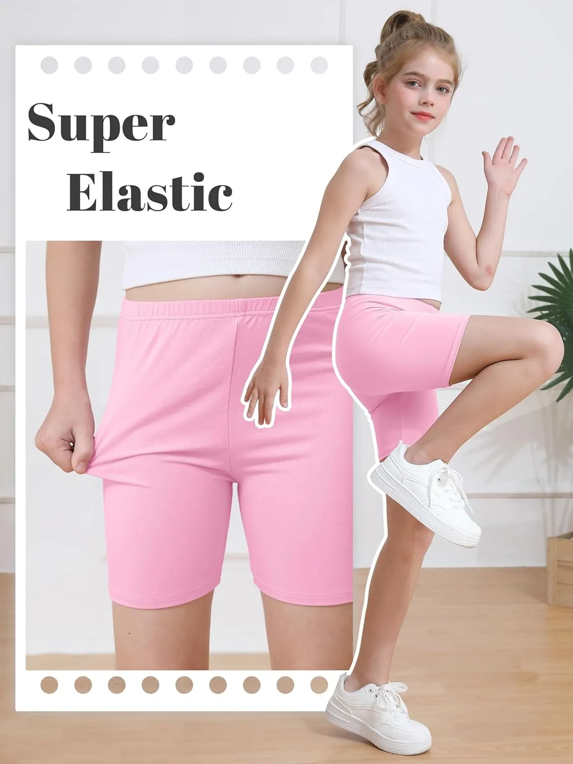 Resinta 6 Pack Girls Bike Shorts Under Dress Dance Cartwheel Shorts for Toddler Kids Summer Clothes Multicolor