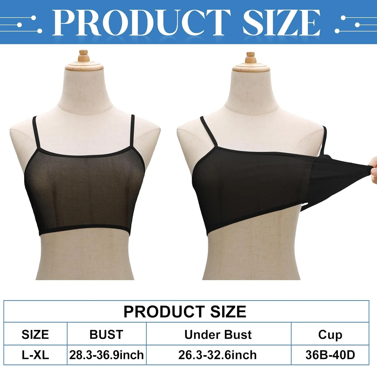 Toulite 6 Pcs Summer Women Mini Tanning Bikini Sheer Tank Tops See Through Stretch Crop Top Sleeveless Mesh for Beach