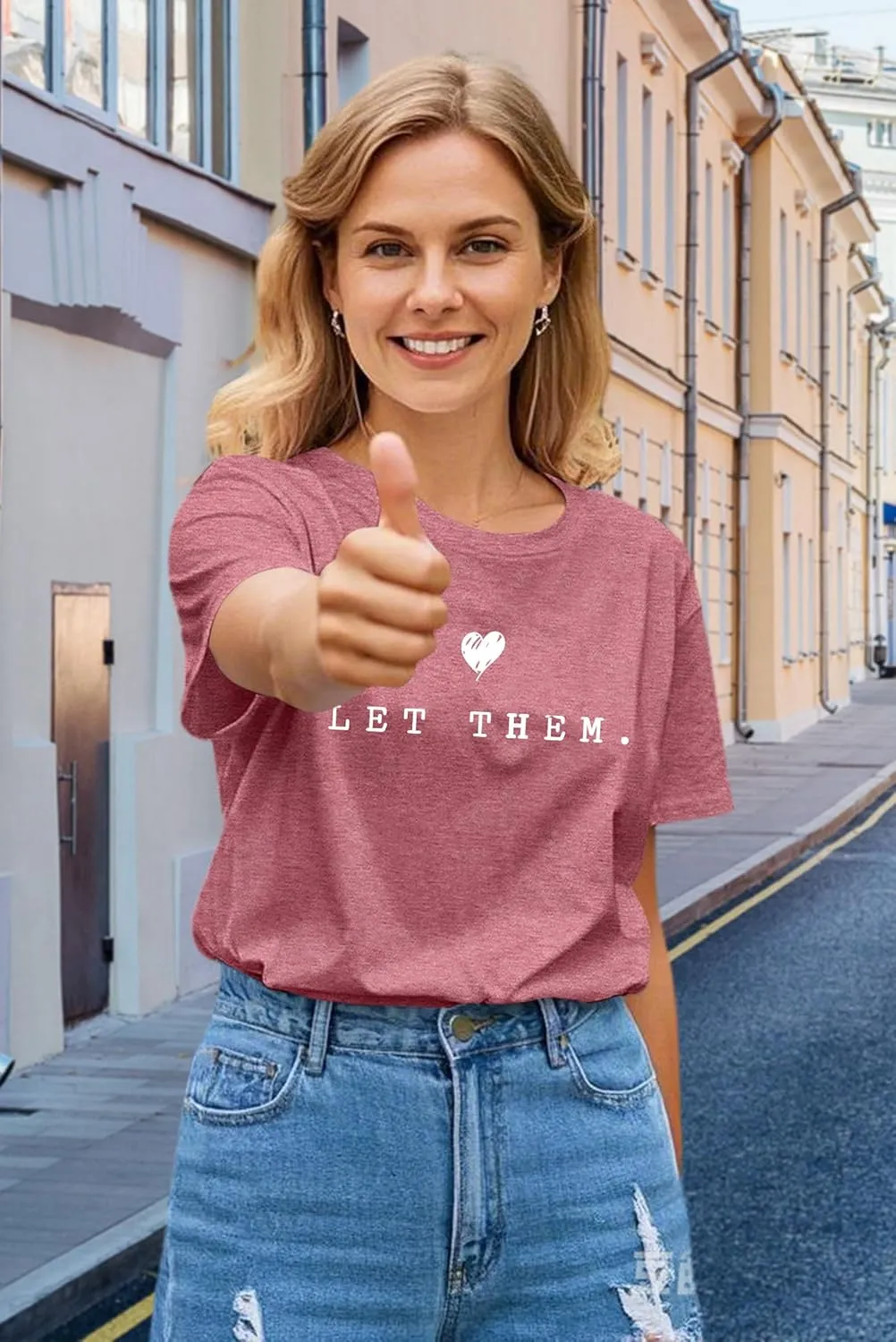 Womens Let Them Shirt Mental Health Awareness T-Shirt Inspirational Tee Shirt Positive Short Sleeve Top