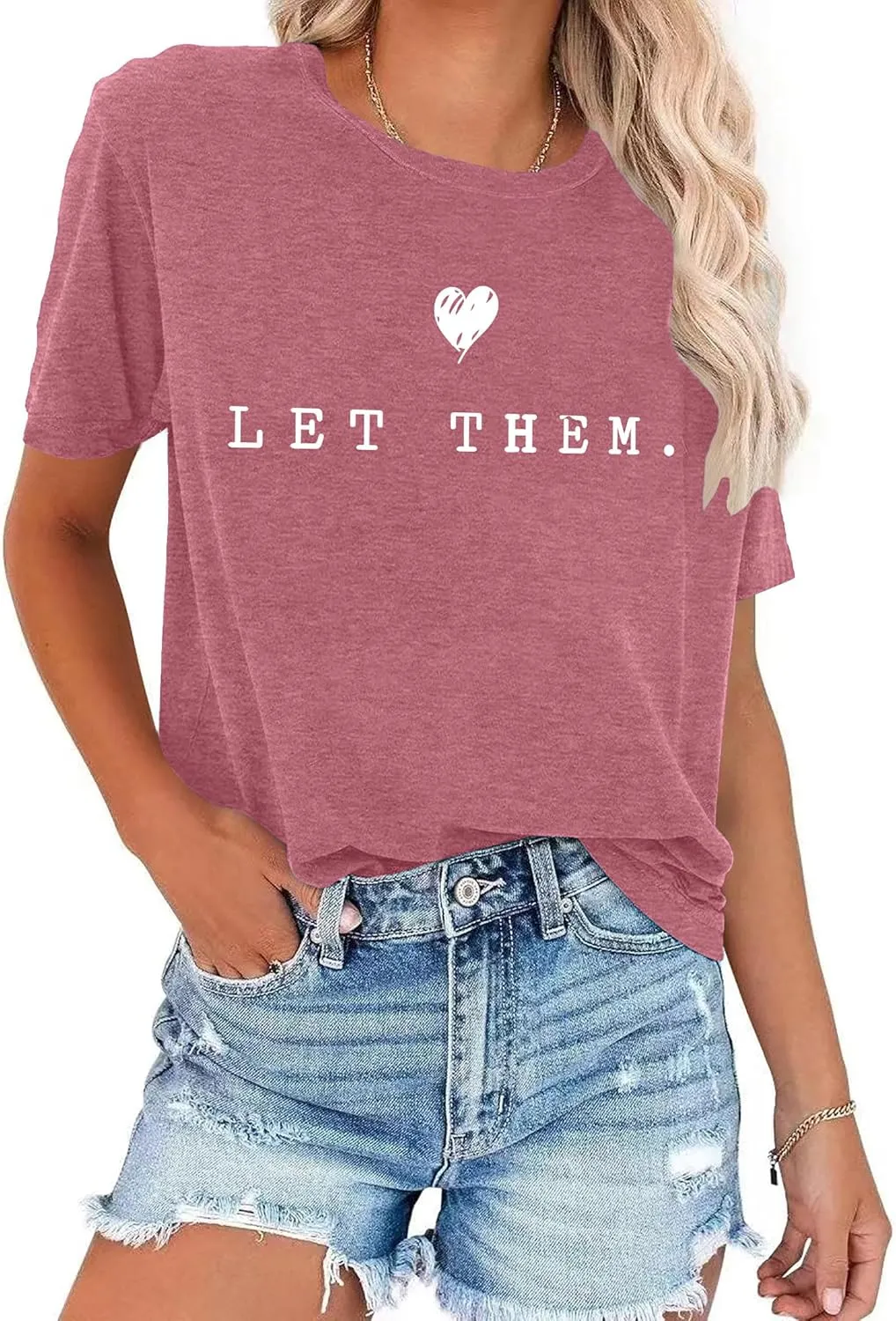 Womens Let Them Shirt Mental Health Awareness T-Shirt Inspirational Tee Shirt Positive Short Sleeve Top