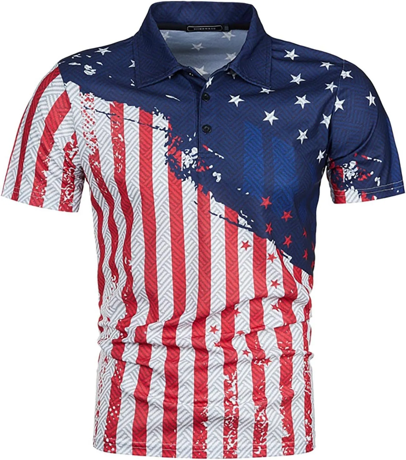 Ymosrh Men's Polo Shirts Short Sleeve Graphic Golf Shirts Casual Button Down T Shirt Business Casual Shirts, M-5XL